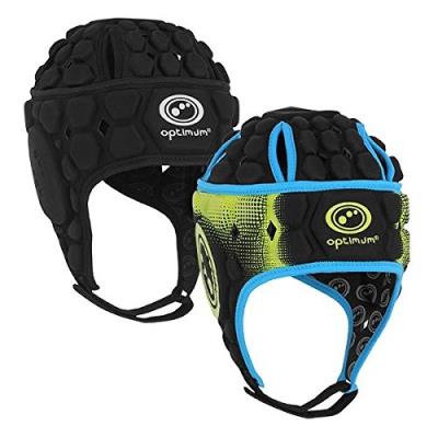 Optimum atomik casque de rugby enfant, bleu jaune, garçon large