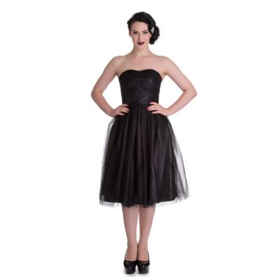 robe pin up noire tamara avec voile taille S retro rockabilly vintage