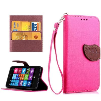 Microsoft Lumia 535 Coque housse Cuir PU Magenta Texture Litchi