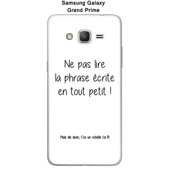 Coque Samsung Galaxy Grand Prime  Citation Noir fond blanc3  Etui pour téléphone mobile 