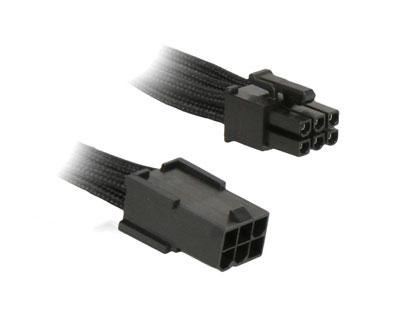 BitFenix - Rallonge Alimentation PCI-Express - 6 broches vers 6 broches - 45cm - Gaine Noire