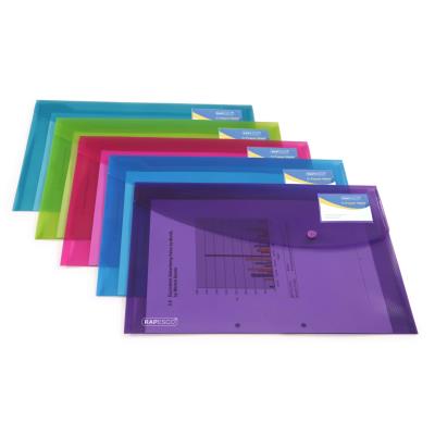 Pqt De 5 Pochettes Porte-document Id A4+ Assorti Vif Transparent