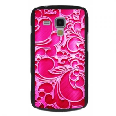 Coque rigide noire Galaxy Trend S7560 avec impression Motifs Arabesque fushia