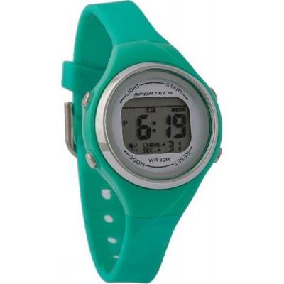 Sportech SP10701 - Sport - Montre Femme - Quartz Digital - Cadran Vert - Bracelet Silicone Vert