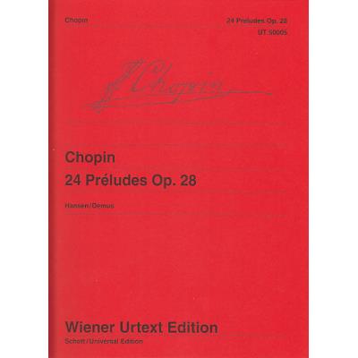 Partitions classique WIENER URTEXT EDITION CHOPIN F. - 24 PRÉLUDES OP.28 - PIANO Piano