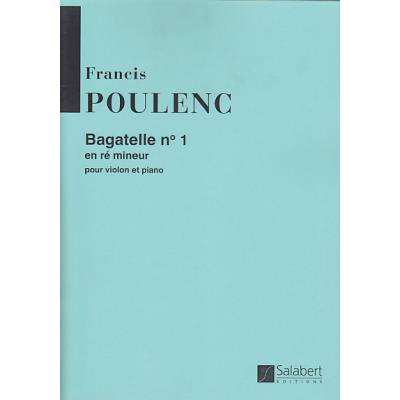 Partitions classique SALABERT POULENC FRANCIS - BAGATELLE N°1 RE MINEUR - VIOLON ET PIANO Violon