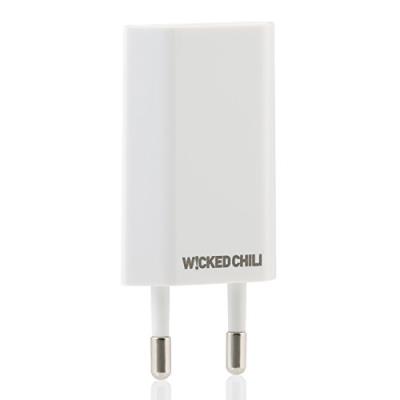 Wicked chili pro series câble d'alimentation-ultra slim-adaptateur uSB pour apple iPhone 6 plus transparent/6/5C/5S/5/4S/4, iPod touch/nano-cigare 1000 mA, 100-240 v, blanc