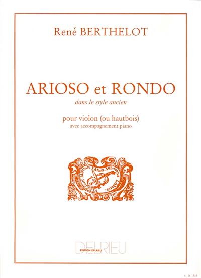 ARIOSO ET RONDO DANS LE STYLE ANCIEN