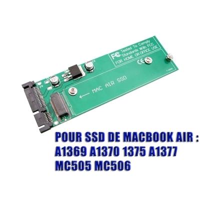 Adaptateur SATA pour SSD MACBOOCK AIR 12 + 6 BROCHES MacBook Air A1369 A1370 1375 A1377 MC505 MC506 2010/2011