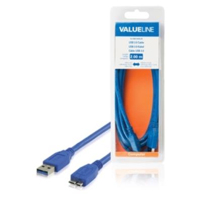 Adaptateur usb 2.0 à connecteur micro-usb b mâle vers usb a femelle noir valueline