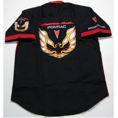 chemise pontiac trans am noir et rouge chemisette homme