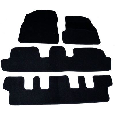 SAKURA Tapis de voiture avec repose-pieds en caoutchouc - Noir