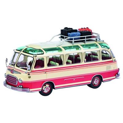 Setra S6 BEIGE/ROUGE-Schuco-1/43-Miniature de Bus
