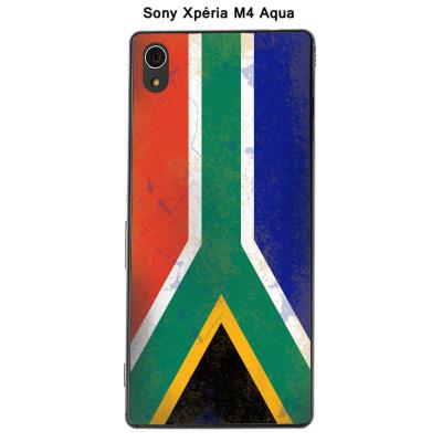 Coque Sony Xpéria M4 Aqua - Drapeau Afrique du Sud vintage