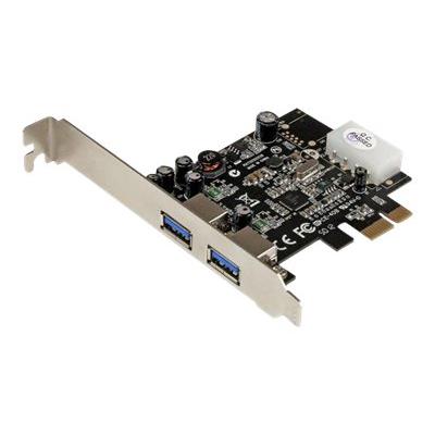 StarTech.com 2-poorts PCI Express (PCIe) SuperSpeed USB 3.0-kaartadapter met UASP - LP4-voeding - USB-adapter