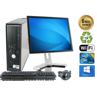 Dell Optiplex 780 SFF Core2Duo 2.93Ghz RAM 8GO HDD 2 TO Ecran 19"" Wifi Windows 10