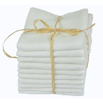 Babymajawelt Lot de 10 langes pour bébé lavables à 90Â°C Blanc 80 x 80 cm