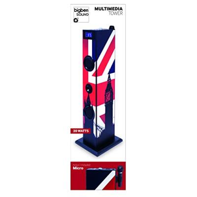 Platine Cd Big Ben Interactive Tour Multimédia Enfant Décor Drapeau Anglais Mp3 20 Watts Usb+ Micro