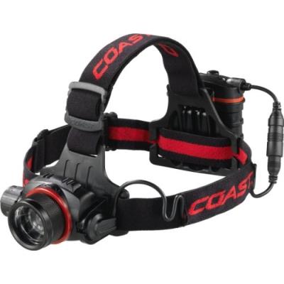 Coast bullseye spot to flood lampe frontale faisceau lumineux pure fonctionne avec 4 piles aa 3 modes noir 344 lumens 363 g