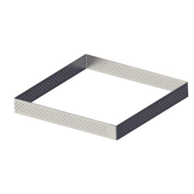De buyer industries 3099.21 cercle à tarte perforé à bord droit en inox carre