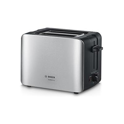 Bosch tat6 a913 compact grille-pain comfort line, pain automatique zent rierung, fonction décongélation, 1090 w, acier inoxydabl