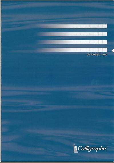 Cahier piqué 21x29,7 96 pages grand carreau 70g, Cahier Calligraphe