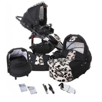 poussette 3 en 1 black and white