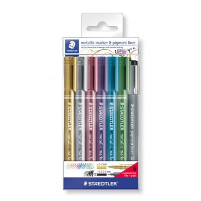 Marqueurs métalliques 6 pièces et fineliner offert - staedlter