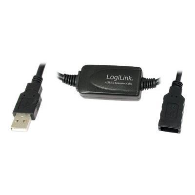 LogiLink - USB-verlengkabel - USB (M) naar USB (V) - USB 2.0 - 20 m - actief - zwart