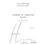 Partitions classique LEMOINE MEUNIER G./ DIOT J.C. - COMME AU TEMPS DE BACH - FLUTE, PIANO Flûte traversière