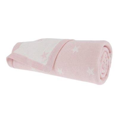 Couverture 75 x 100 cm jacquard rose cocon mix & match noukie's