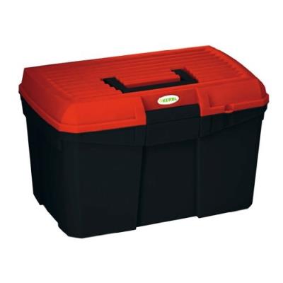Kerbl 321759 coffre de pansage siena avec compartiment amovible (noir rouge)