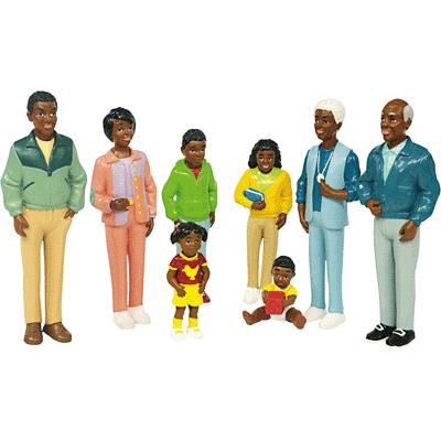 Miniland - Set de 8 personnages, la famille africaine