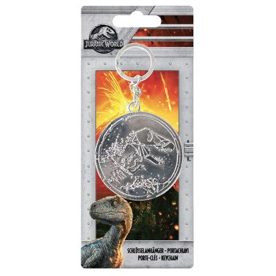 Jurassic World 75452 Métal Porte-clés Avec Relief Sur Backercard 7,5 X 0,5 X 7 17,5 Cm, Multicolore