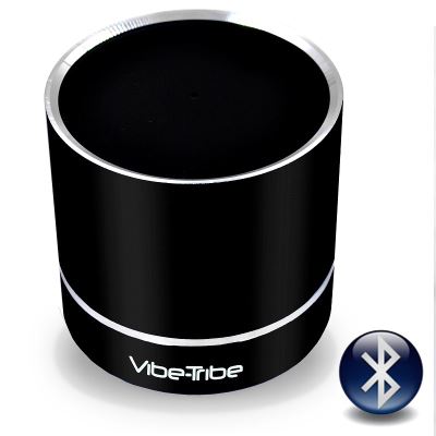 Vibe-Tribe - Troll Mini Black – Ultracompact 3 Watt Haut-parleurs a Vibration Sans Fil, Bluetooth & Mains-libres