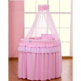 Swb Berceau Bebe En Osier Complet Avec Textile Rose Retombant Berceaux Couffins Achat Prix Fnac