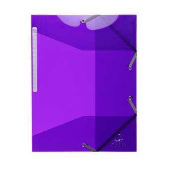Chemise 3 rabats à élastiques en polypropylène opaque 4/10ème format 24x32  cm coloris violet