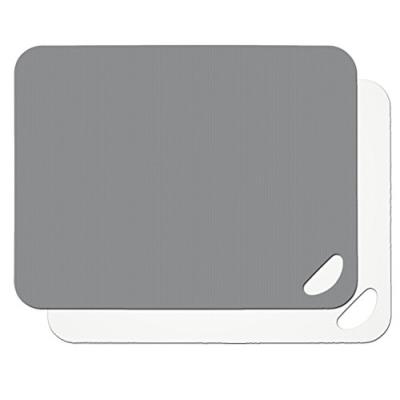 Lurch 10940 flexi planches à découper lot de 2, plastique, flint gris/blanc 29 x 38 x 4 cm