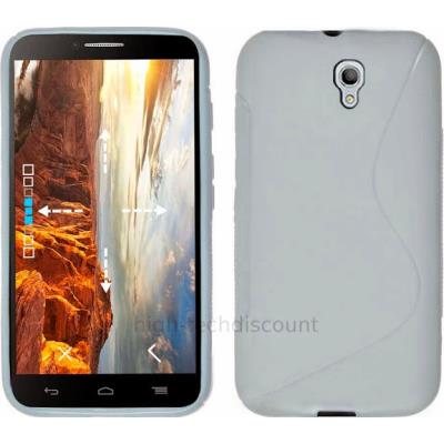 Housse etui coque silicone gel fine pour Alcatel One Touch Idol 2 6037 + film ecran - BLANC