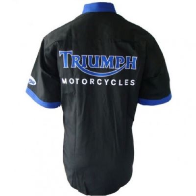 chemise triumph moto chemisette noir et bleu du s Au 6XL