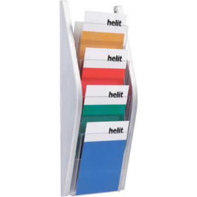 Helit porte-brochure mural, a5 portrait, 4 compartiments, h6270200