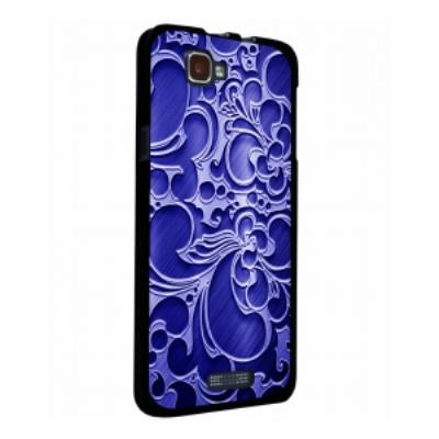 Coque rigide noire Wiko Rainbow avec impression Motifs Arabesque bleu