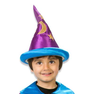 Chapeau de magicien pour enfants violet et bleu- Taille 3 - 8 ans - chapeau de magicien - déguisement d'Halloween