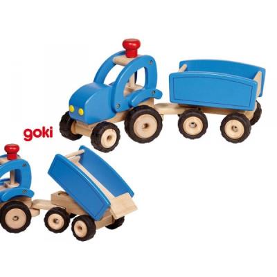 Tracteur avec remorque en bois, Goki