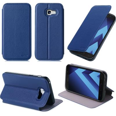 Etui luxe Samsung Galaxy A3 2017 bleu Slim Cuir Style avec stand - Housse coque de protection Samsung Galaxy A3 version 2017 bleue - Accessoires pochette XEPTIO case