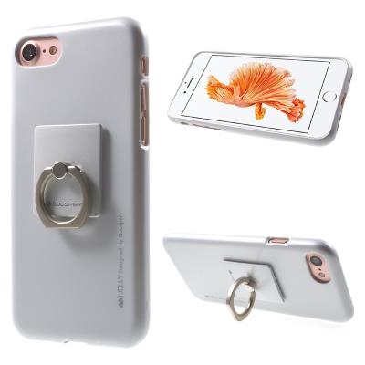Coque en TPU MERCURY pour iPhone 7 4.7 i stand Finger Ring - Silver
