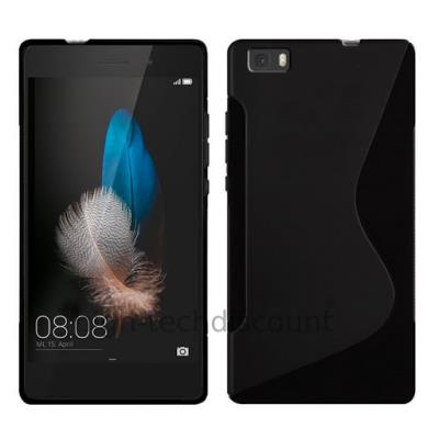 Housse etui coque pochette silicone gel fine pour Huawei Ascend P8 Lite - NOIR