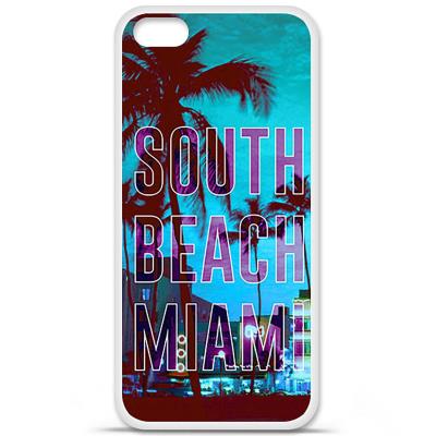 Coque en silicone imprimée compatible Apple iPhone 5C South beach miami