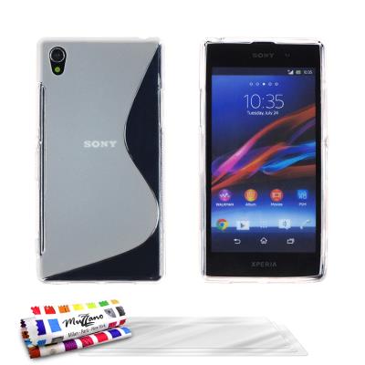 Coque Souple ORIGINALE Ultra Fine Transparent , Le S, Premium de MUZZANO pour SONY XPERIA Z1 + 3 Protections Ecran , UltraClear, Pour SONY XPERIA Z1