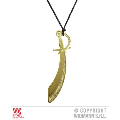 Collier sabre de pirate or